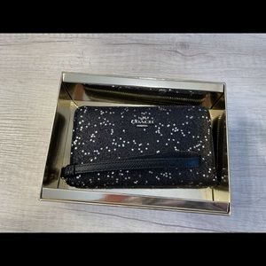 Coach Phone/wallet wristlet - black glitter